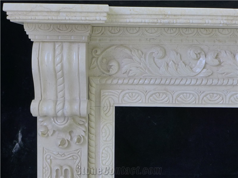 Marble Fireplace, Egyptian Beige
