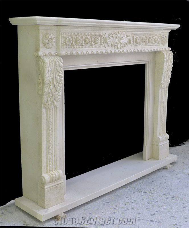 Marble Fireplace, Egyptian Beige