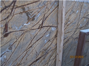 High Quality Rainforest Brown Marble Slab