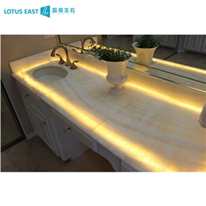 Natural Translucent Ivory White Onyx Countertop