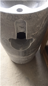 Pedestal Sink Grey Marble Basin