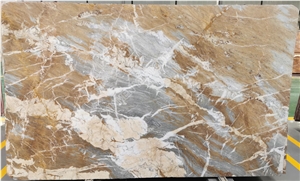 YUANDA Brown Fusion Grey Veins Quartzite Slabs