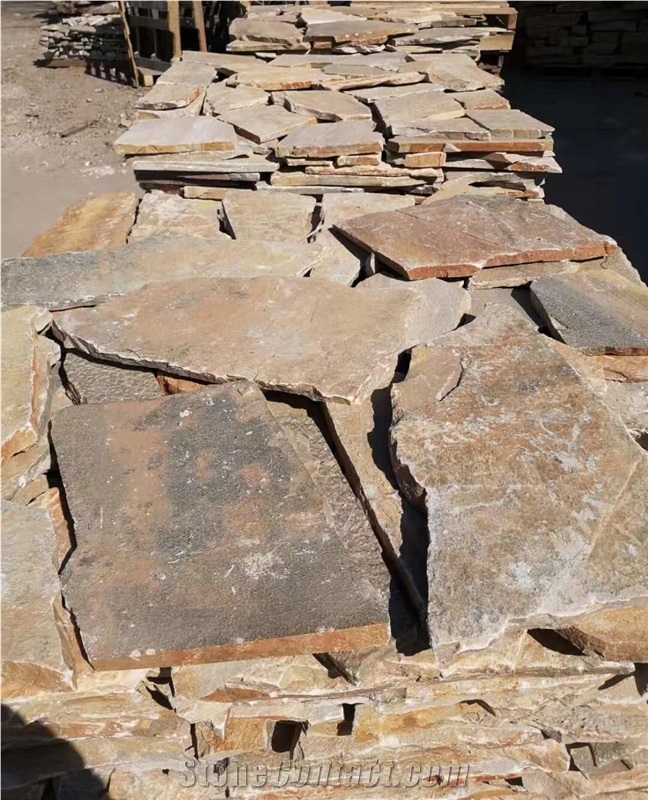 Yellow Quartzite Irregular Paving Stone Tiles