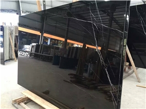 Chinese Cheap Black Marble Nero Marquina Marble Slabs