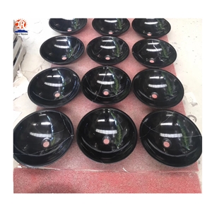 Black Marble Natural Polished Surface Round Sink