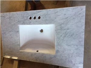 Carrara White Marble Bathroom Countertop Vanity