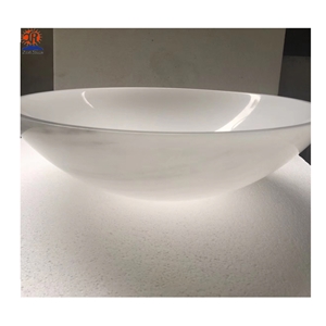 Round White Marble Natural Polished Surface Sink