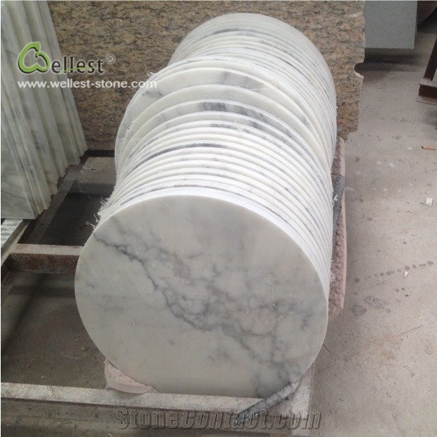 M500 Marble Round Tabletops Guangxi White