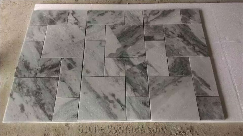 Cloudy Grey Marble/Moon Silver