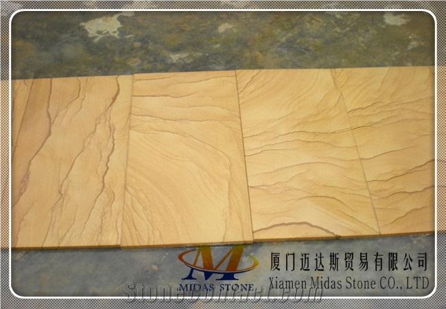 China Yellow Sandstone Tiles/ Sandstone Slabs
