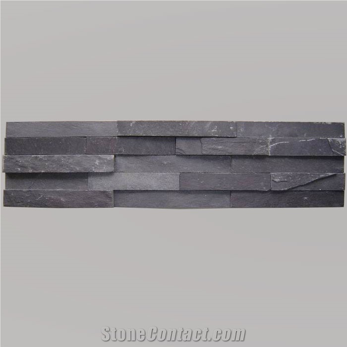 Black Slate Stacked Stone Veneer