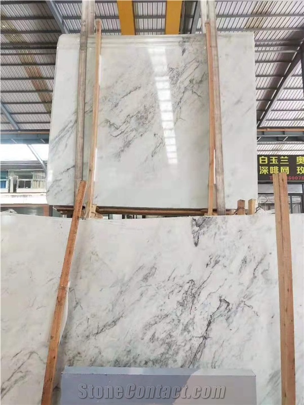 China New Volakas White Grey Vein Marble Slab Tile