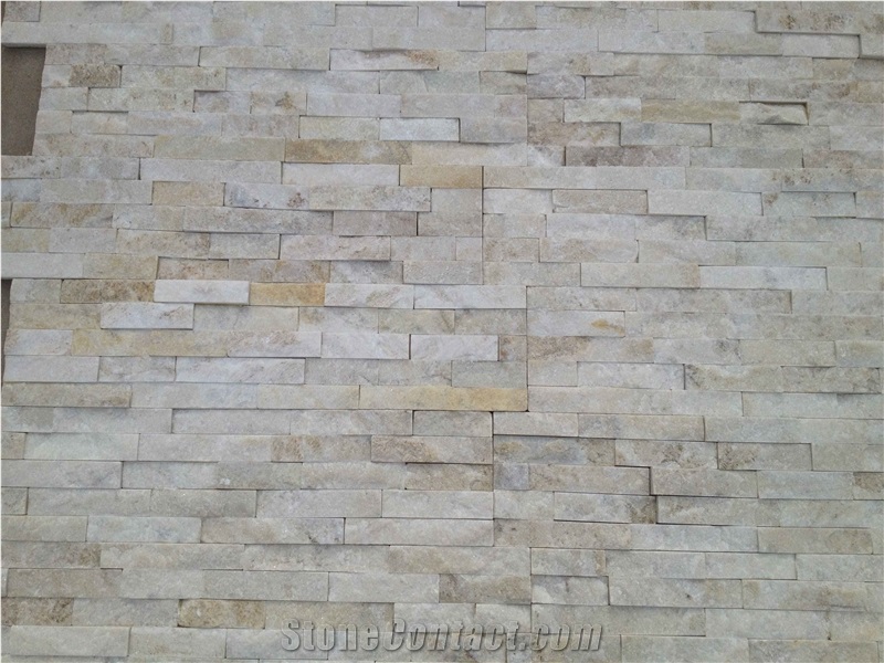 White Color Ledge Stone Feature Wall Decor