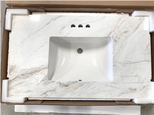 Glorious White Marble Bathroom Countertops