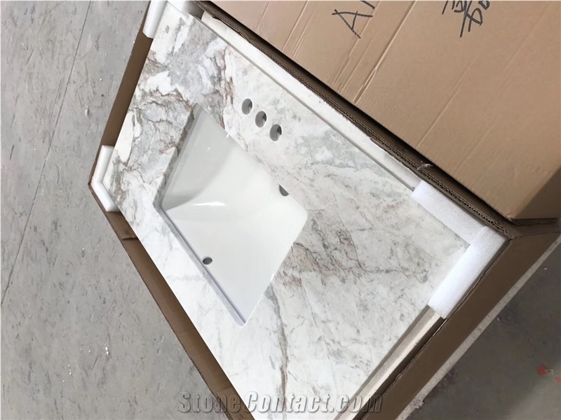 Glorious White Marble Bathroom Countertops