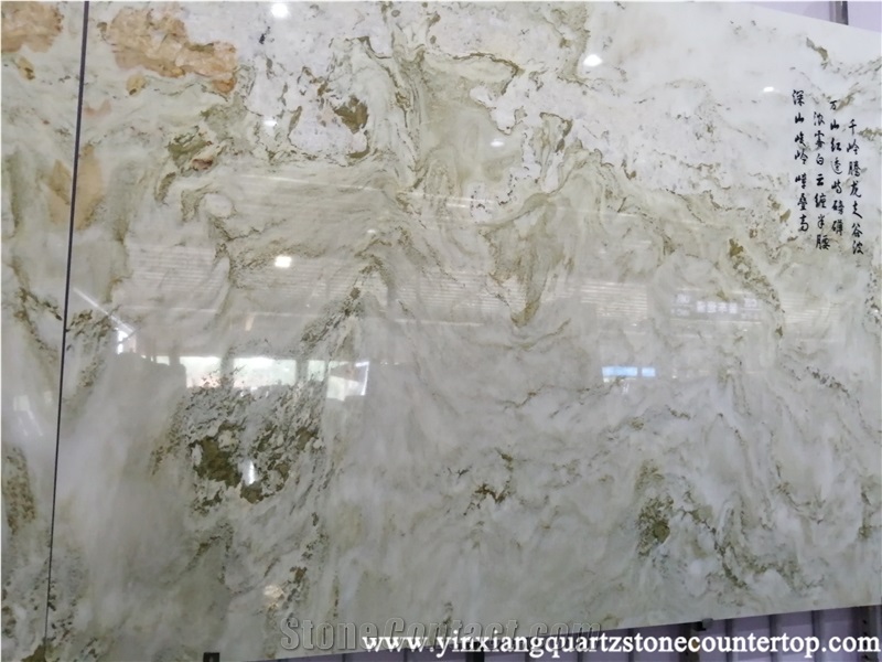 Landscape Painting White Marble Slab for Wall