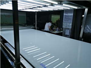 Nano White Countertop Crystallized Glass Vanity Top