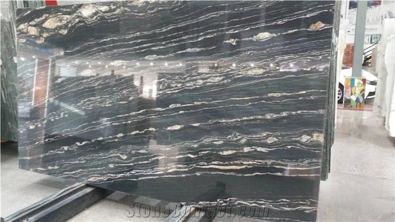 Nero Agate Black Wooden Granite, Quartize