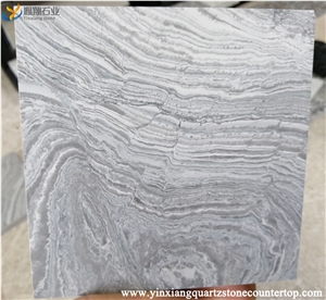 River Grey Grained Veins Marble Tiles/Slab