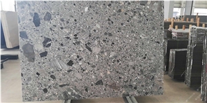Fossil Grey Marble Slab, Grey Marble Polished Tile