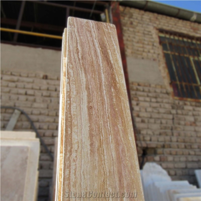 Mahallat Polished Vein Cut Wooden Travertine
