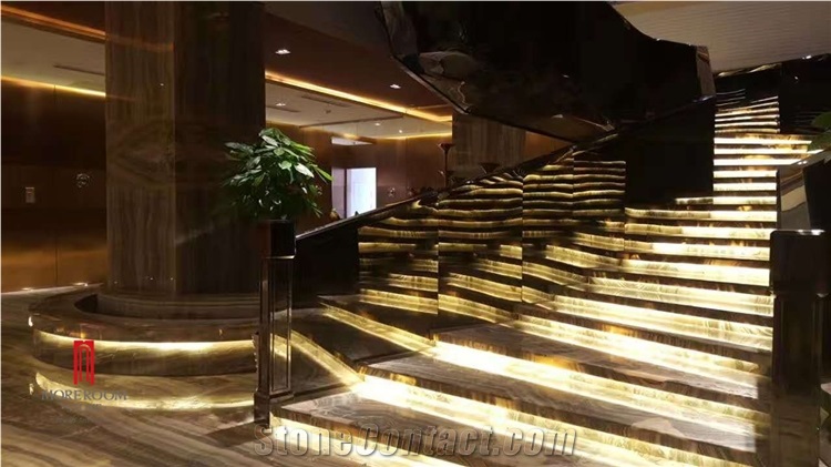 Backlit Onyx Grey Hotel Project Stair Steps