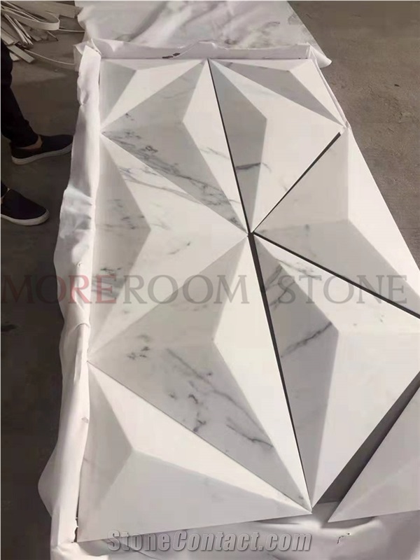 Commercial Luxury Marble 3d Reception Table Design