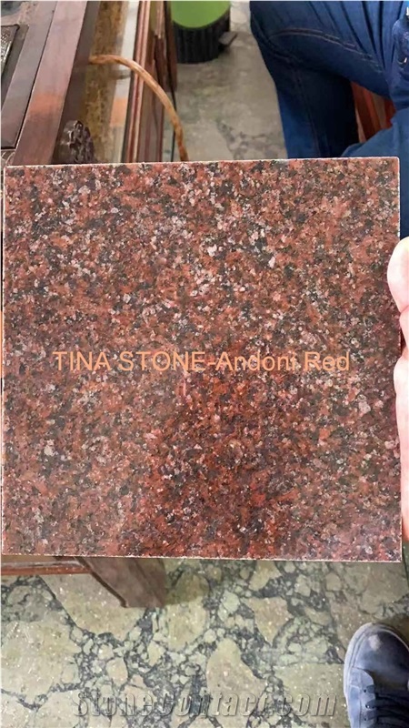 Andoni Red Granite Polished Tiles Slabs