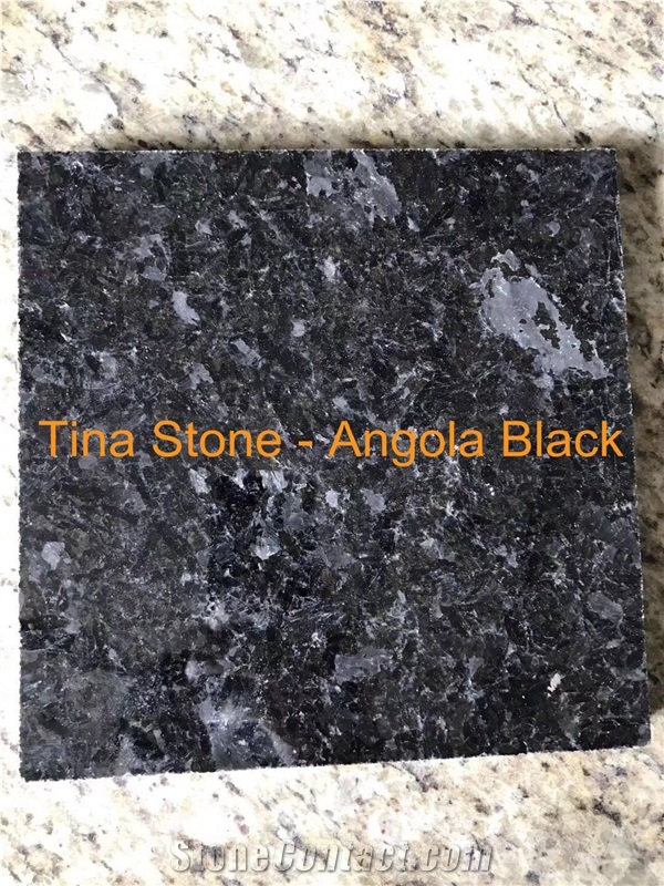 Angola Black Granite Stone Slab Tile Wall Covering