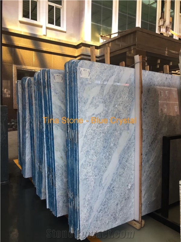 Blue Crystal Marble Tiles Slabs