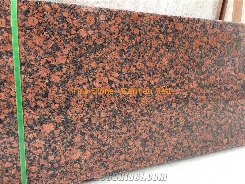 Carmen Red Granite Polished Tiles Slabs