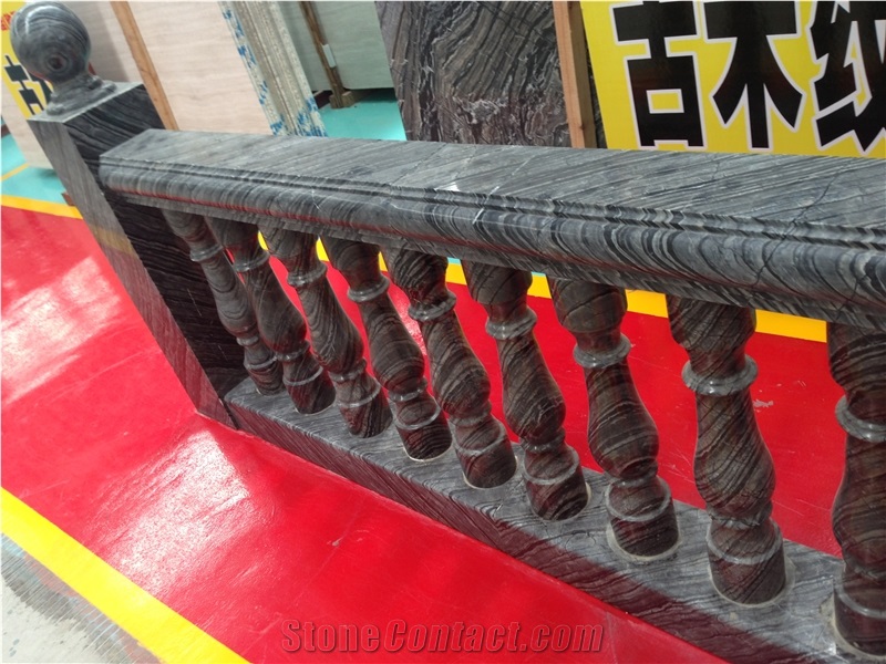 China Black Serpeggiante Marble Railings Forest