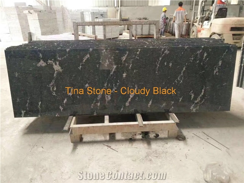 Cloudy Black Stone Granite Wall Floor Covering
