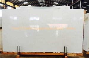 Crystal Nano Glass White Marble Tiles Slabs