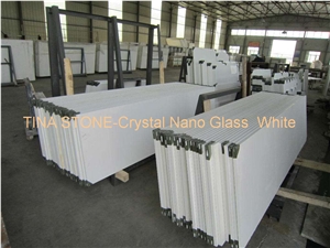 Crystal Nano Glass White Marble Tiles Slabs