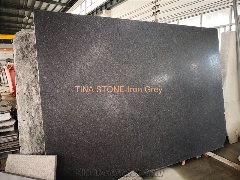 Iron Grey Granite Tiles Slabs Leather Finished
