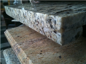 Kitchen Yellow Granite Countertops Eased Edge