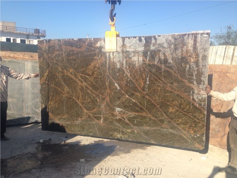Rain Forest Brown Marble Slabs Tiles Covering