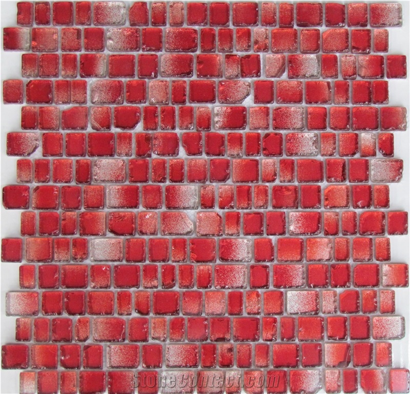 Red Pattern Mosaic Floor Wall Cladding Design