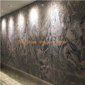 Viscount White Granite Grey Stone Tiles Slabs