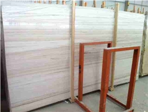 White Wood Marble Slabs Floor Tiles with Polished