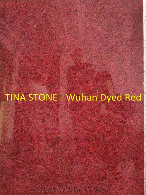 Wuhan Dyed Red Slabs Tiles Floor Wall Red Granite