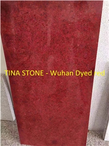 Wuhan Dyed Red Slabs Tiles Floor Wall Red Granite