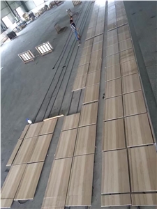Yellow Wood Marble Tiles Slabs Building Decoration