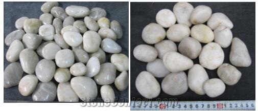 Polished White Pebble River Stone