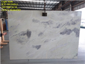 Light Jade Marble White Blue Bookmatch Slabs