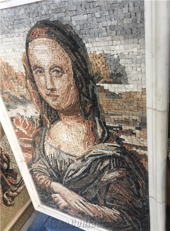 Mona Lisa Mosaic Table Handmade Handicraft Mosaic Replica