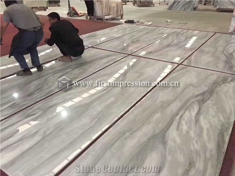 Cloudy White Marble Slabs,Cut to Size for Floor