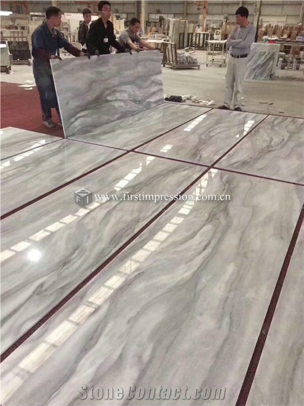 Cloudy White Marble Slabs,Cut to Size for Floor
