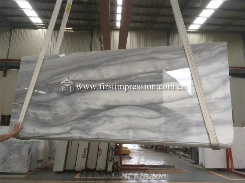 Cloudy White Marble Slabs,Tiles for Decoration
